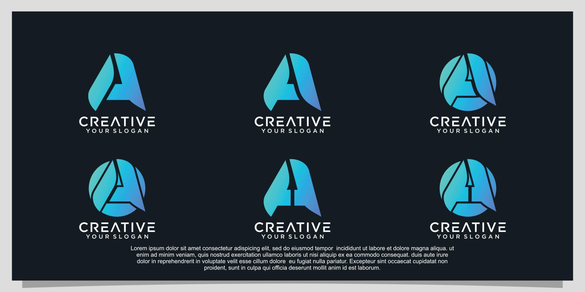 gradiente uma coleção de design de logotipo conceito único vetor premium