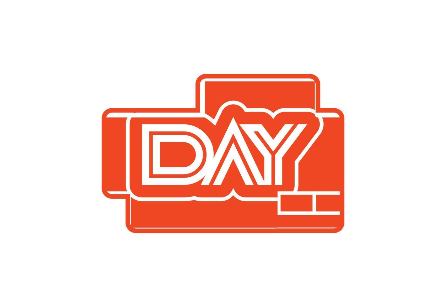 logotipo de carta do dia e modelo de design de adesivo vetor
