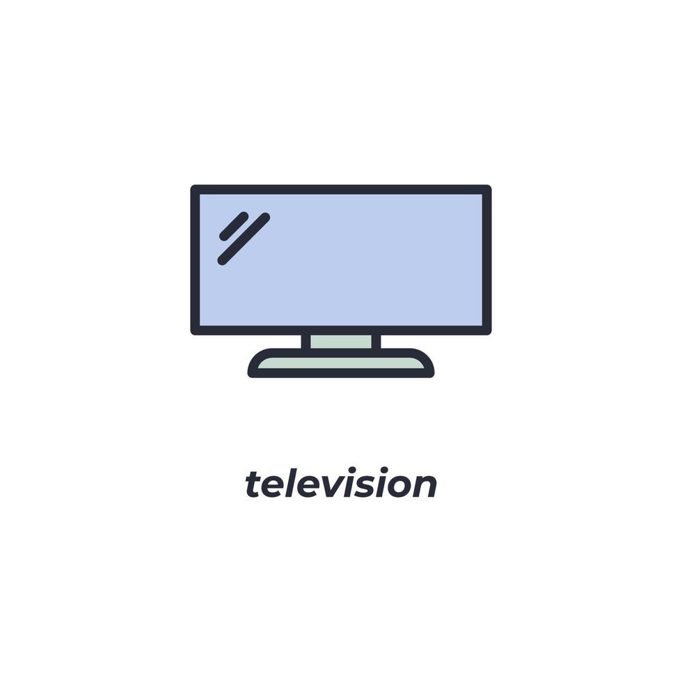 símbolo de televisão de sinal vetorial é isolado em um fundo branco. cor do ícone editável. vetor