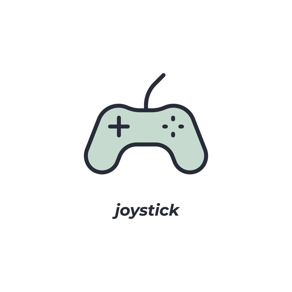 símbolo de joystick de sinal vetorial é isolado em um fundo branco. cor do ícone editável. vetor