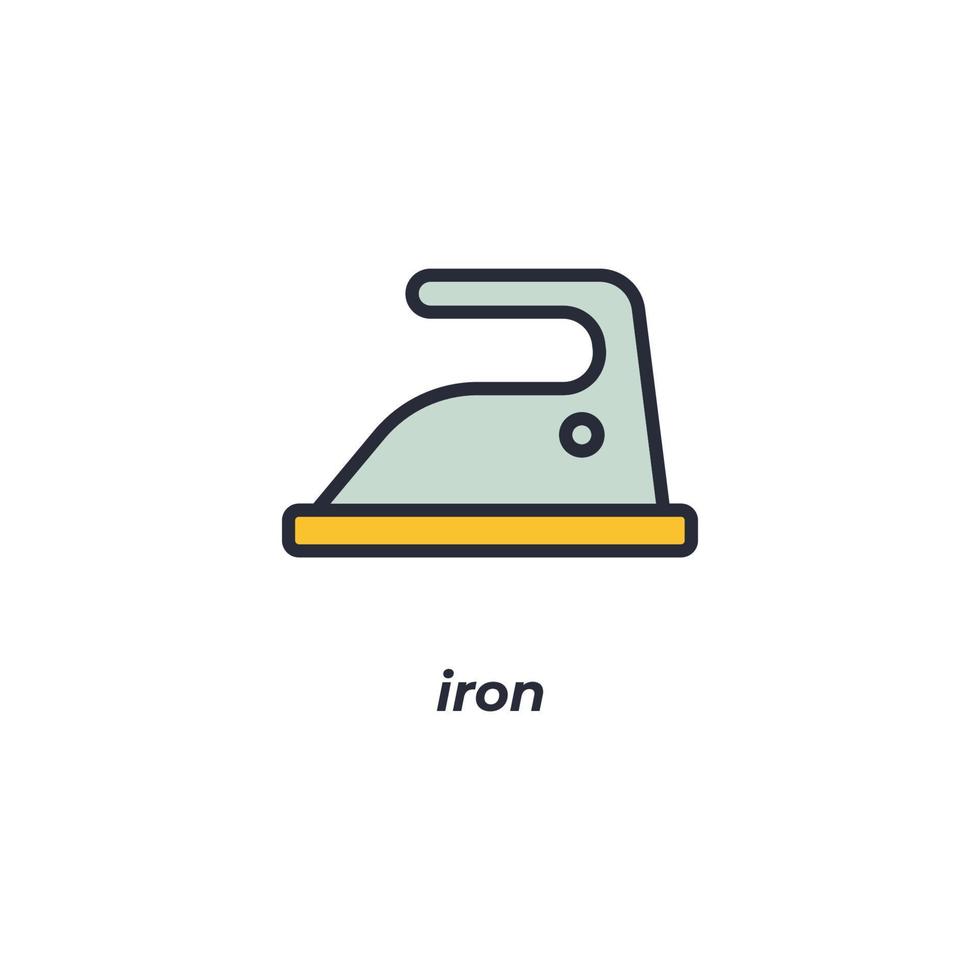 símbolo de ferro de sinal vetorial é isolado em um fundo branco. cor do ícone editável. vetor