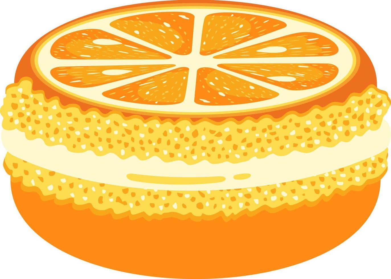 macaron de laranja isolado no branco vetor