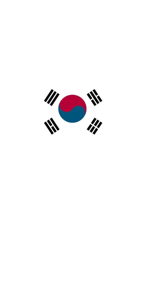 mapa da ilha da coreia com bandeira. vetor