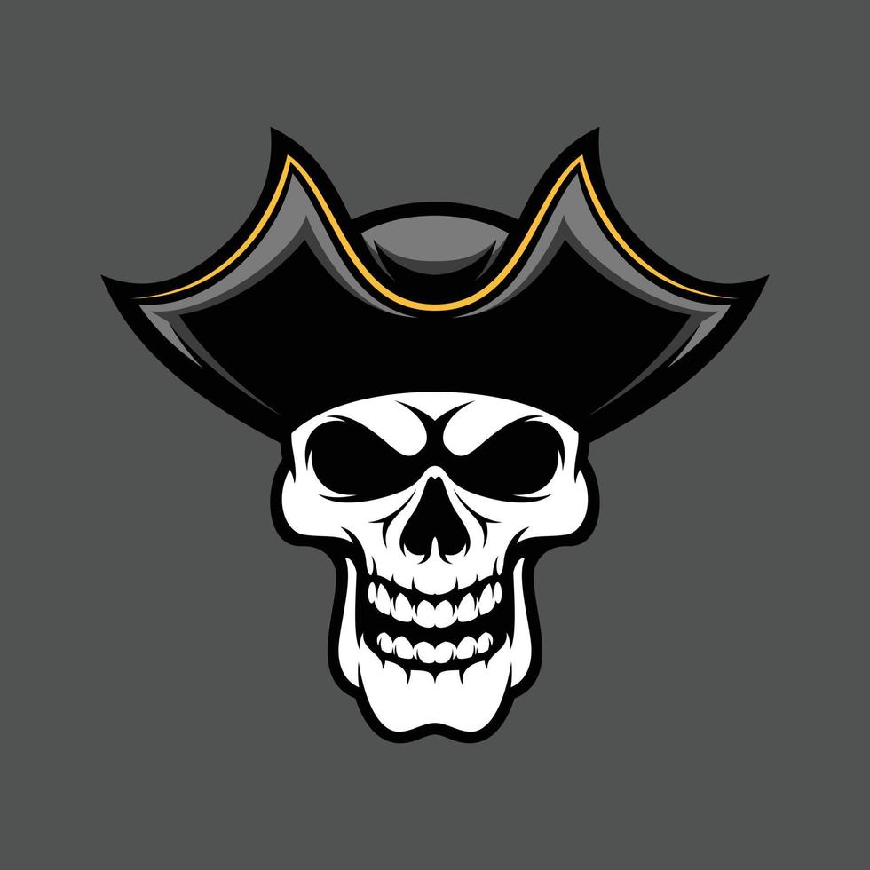 vetor de design de mascote de piratas de caveira