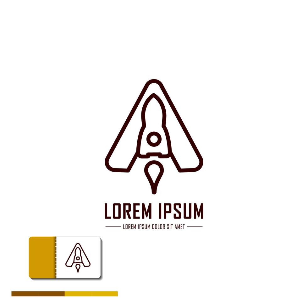 logotipo alfabeto simples e elegante. escreva um design de logotipo e vetor de foguete com modelo de cartão de visita adequado para identidade corporativa, site, exibição móvel e logotipo.