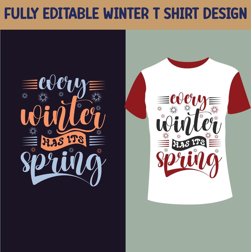 design de camiseta de inverno vetor