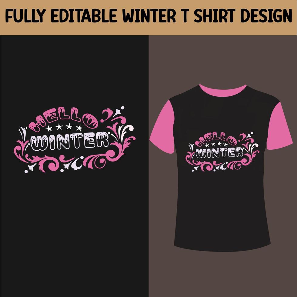 design de camiseta de inverno vetor