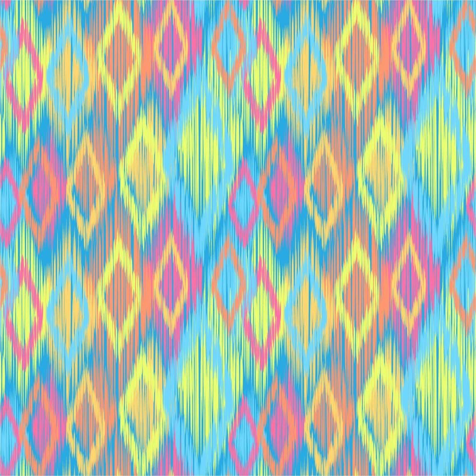 vetor de padrão sem emenda uzbeque ikat. padrões de cores pastel de brilho do arco-íris para tecidos e para criar belos interiores. padrões do Uzbequistão. indústria da moda. estilo vintage retrô moderno argyle.