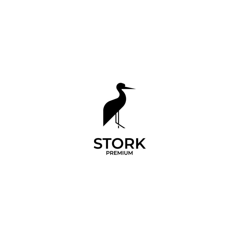 vetor cegonha pássaro design de logotipo ilustração vetorial