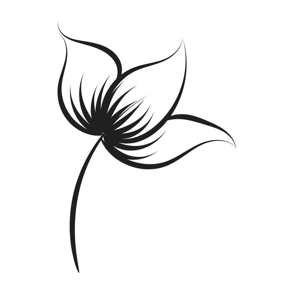 design de tatuagem de arte de linha de flor mínima. vetor