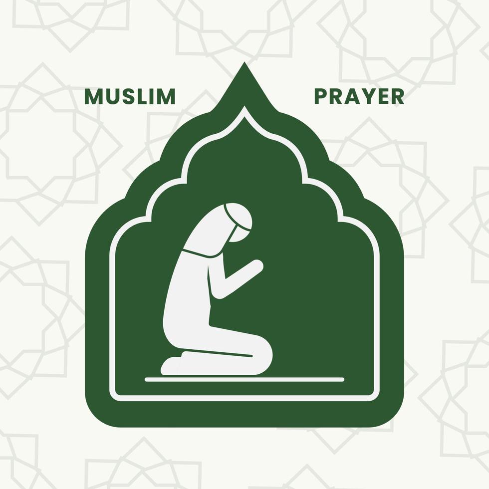 ilustração em vetor de design de ícone de oração muçulmana