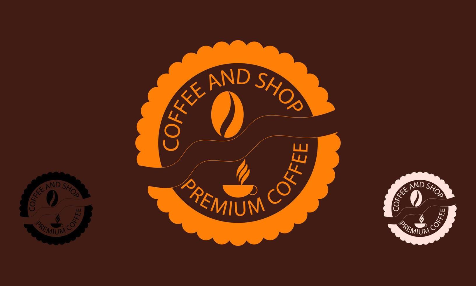 ícone clássico do logotipo da xícara de café em círculo irregular vetor