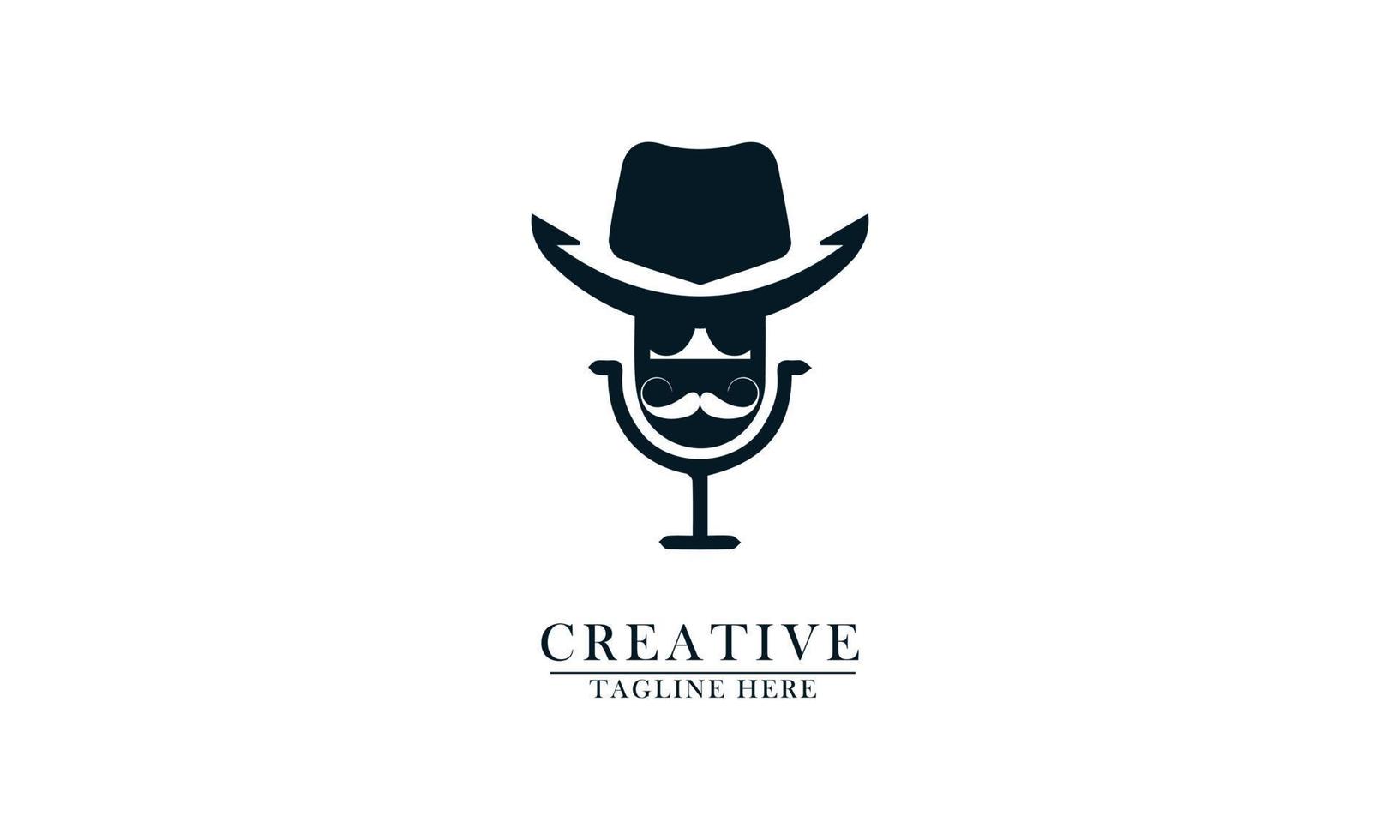 velho chapéu de cowboy, óculos de bigode grosso e microfone de podcast vetor