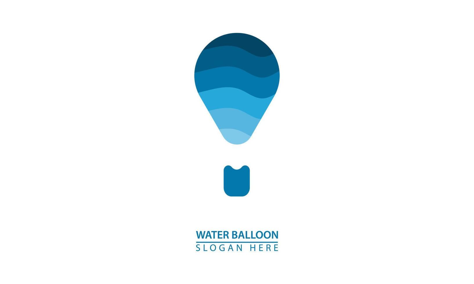 logotipo de ícone de água azul gradiente de cor de balão de ar vetor