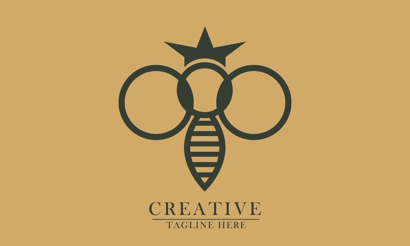 linhas formam um ícone de logotipo animal de abelha rainha vetor
