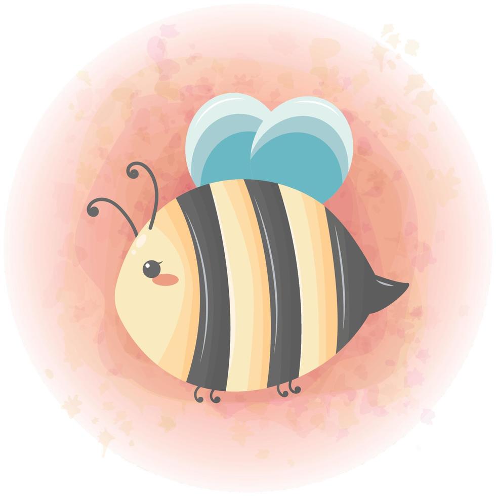 gráficos vetoriais de personagem de desenho animado de abelha fofa 02 vetor