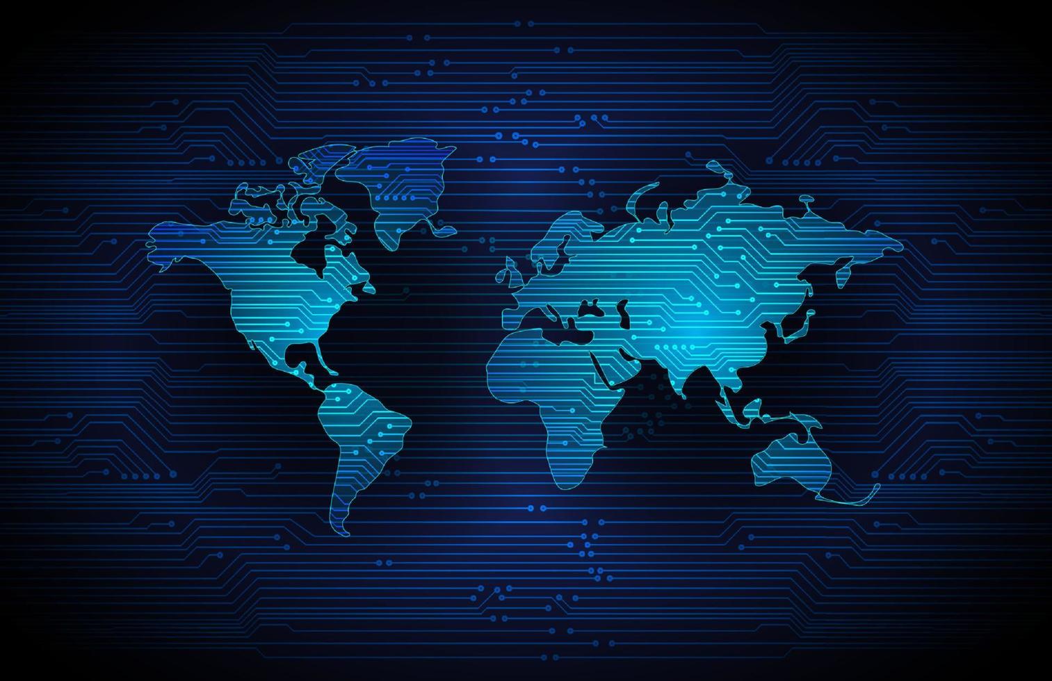 holografia de mapa-múndi moderno em fundo de tecnologia vetor