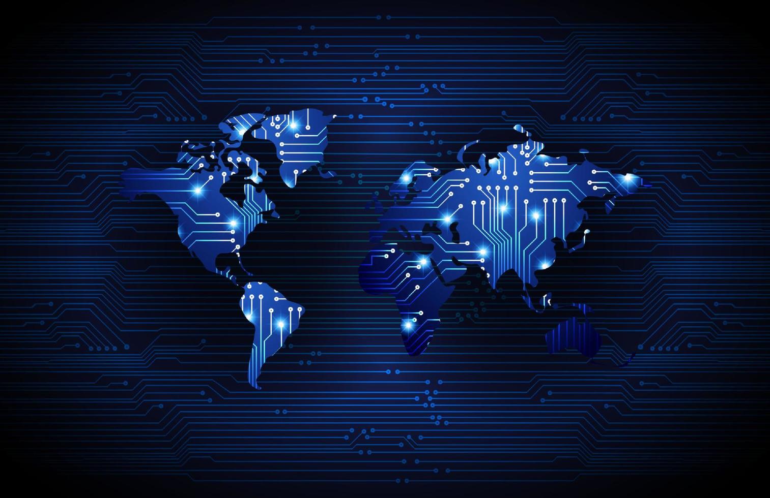 holografia de mapa-múndi moderno em fundo de tecnologia vetor