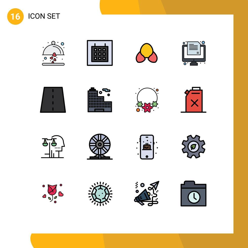 conjunto de 16 sinais de símbolos de ícones de interface do usuário modernos para linhas de papel de biquíni de entrada de automóveis editáveis elementos de design de vetor criativo on-line