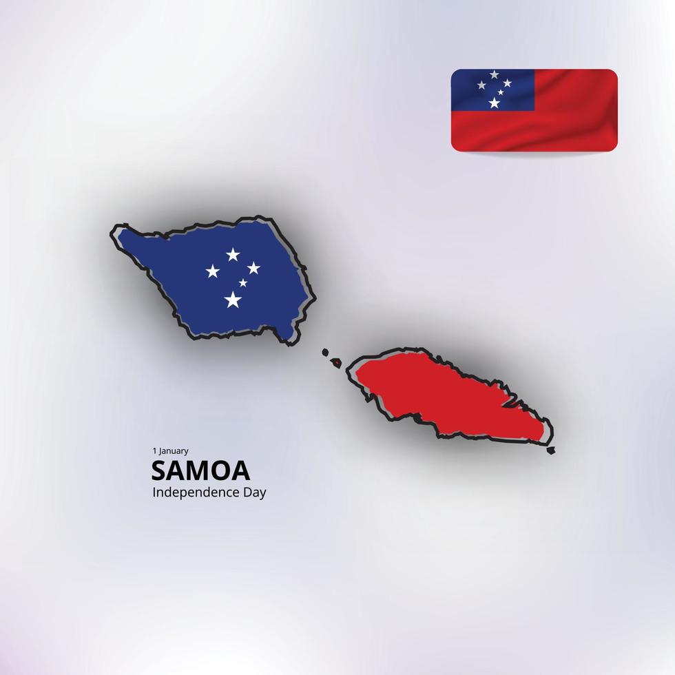 feliz dia da independência de samoa, mapa, bandeira vetor