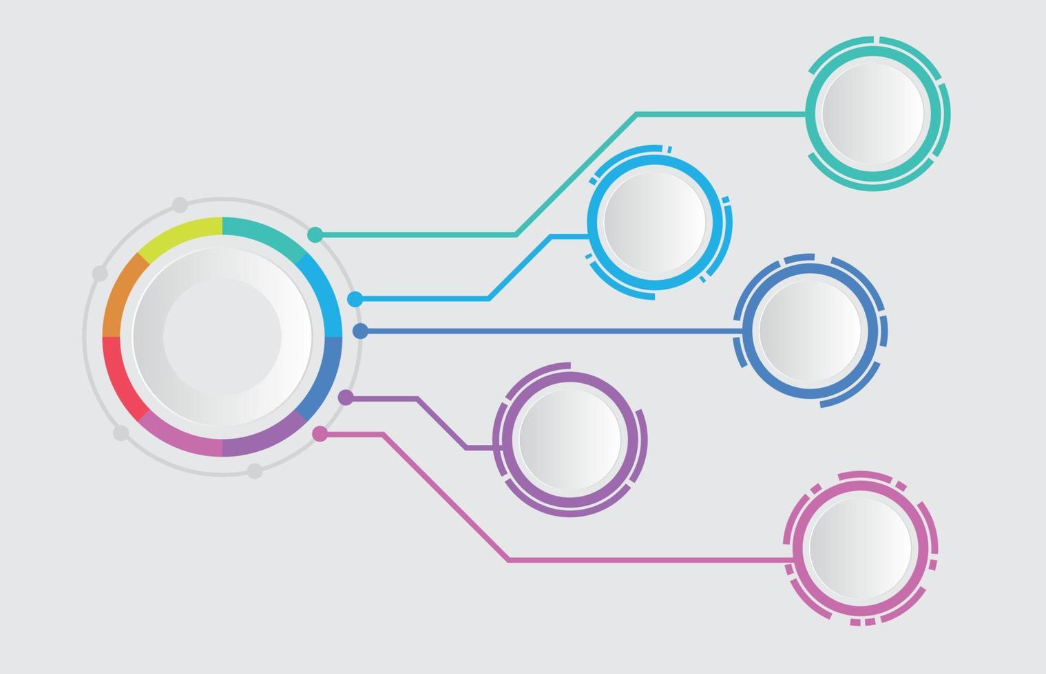 modelo infográfico de tópico de diagrama moderno de círculo de estrutura, vetor de infográfico de apresentação