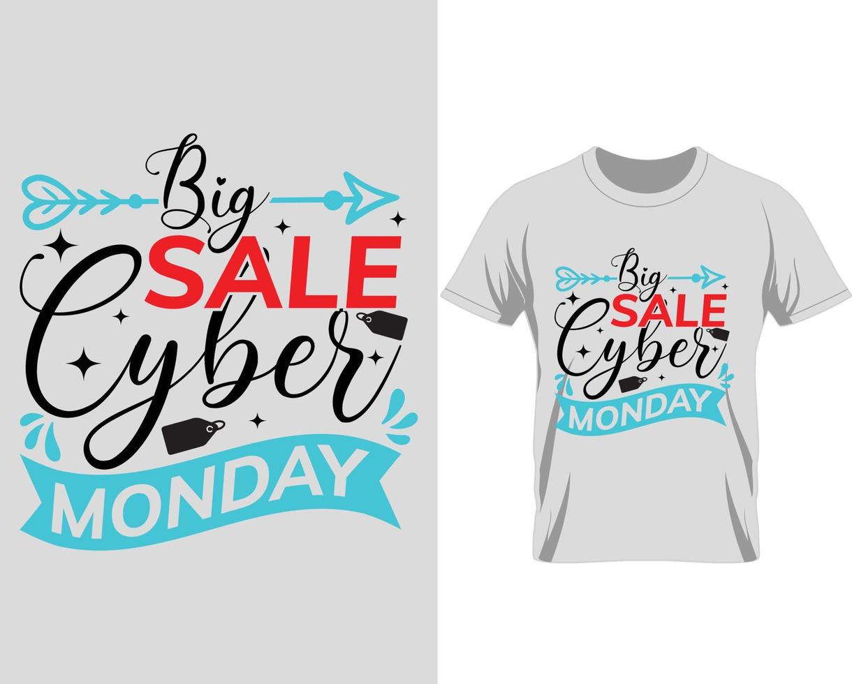 vetor de design de camiseta de sexta-feira negra de grande venda cyber segunda-feira