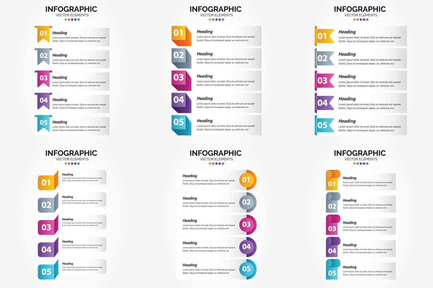 conjunto de design plano de infográficos de ilustração vetorial para folheto publicitário e revista vetor