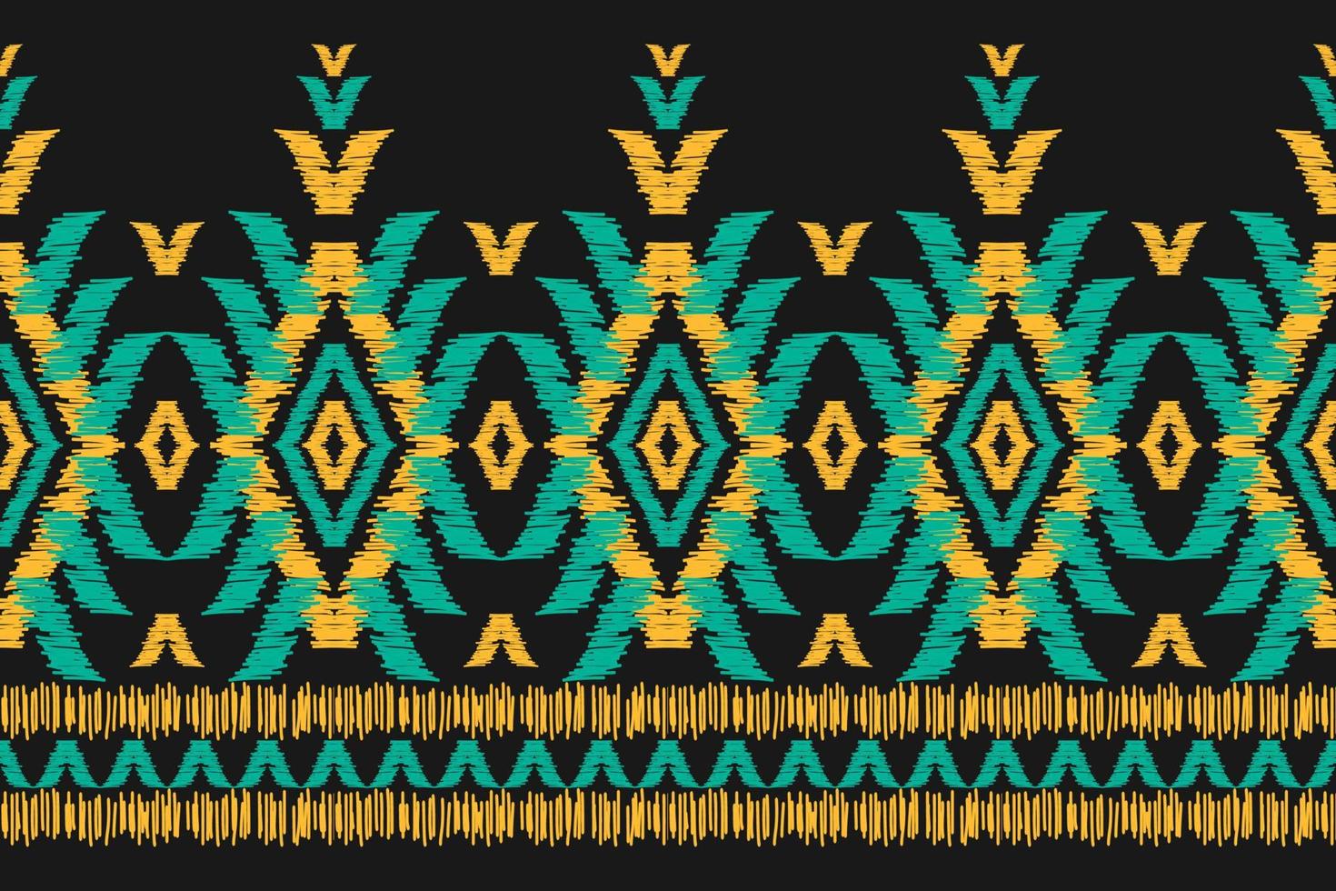 arte de padrão ikat étnico de fronteira. tecido americano, estilo mexicano. nativo listrado geométrico. vetor