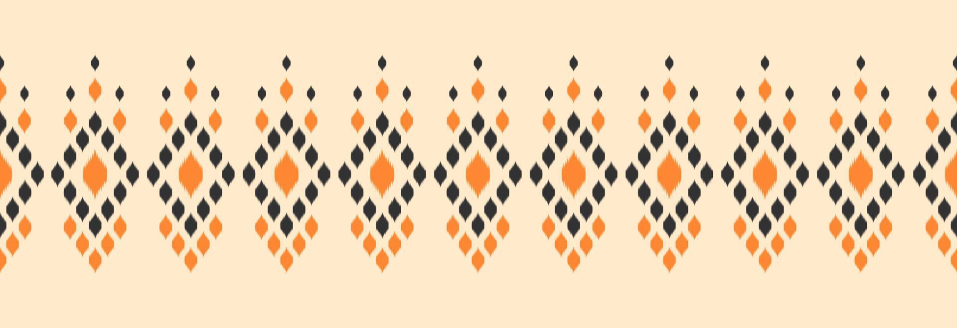 arte de padrão ikat étnico de fronteira. bordados folclóricos e estilo mexicano. impressão de ornamento geométrico asteca. vetor