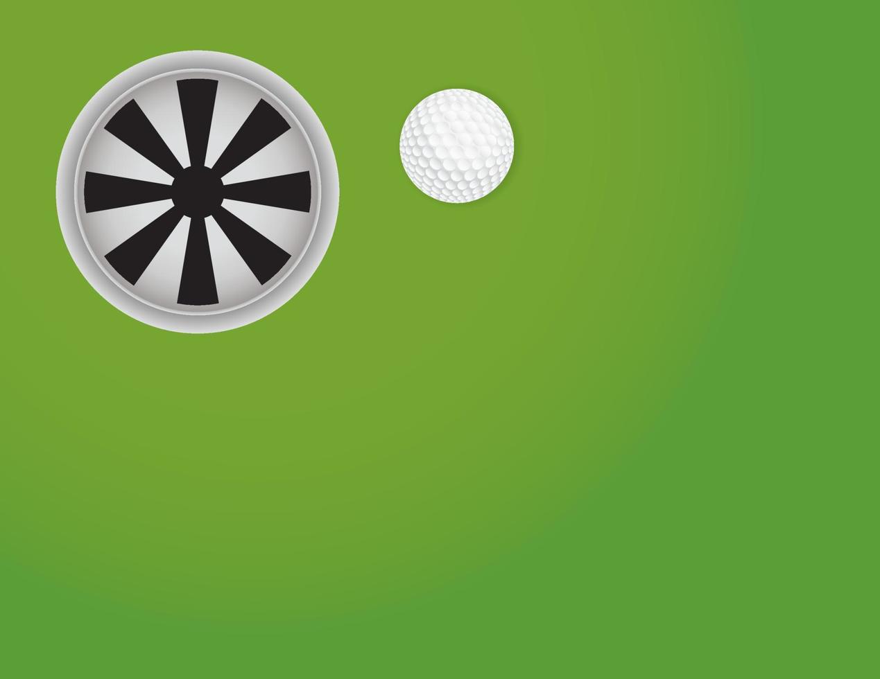 verde de golfe com ilustração de fundo de bola e copo vetor