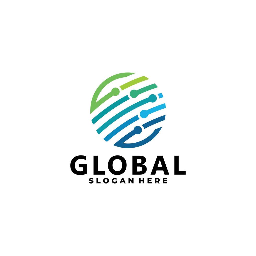 design de logotipo vetorial global isolado vetor