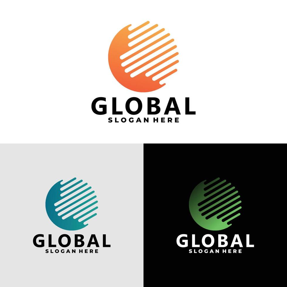 design de logotipo vetorial global isolado vetor