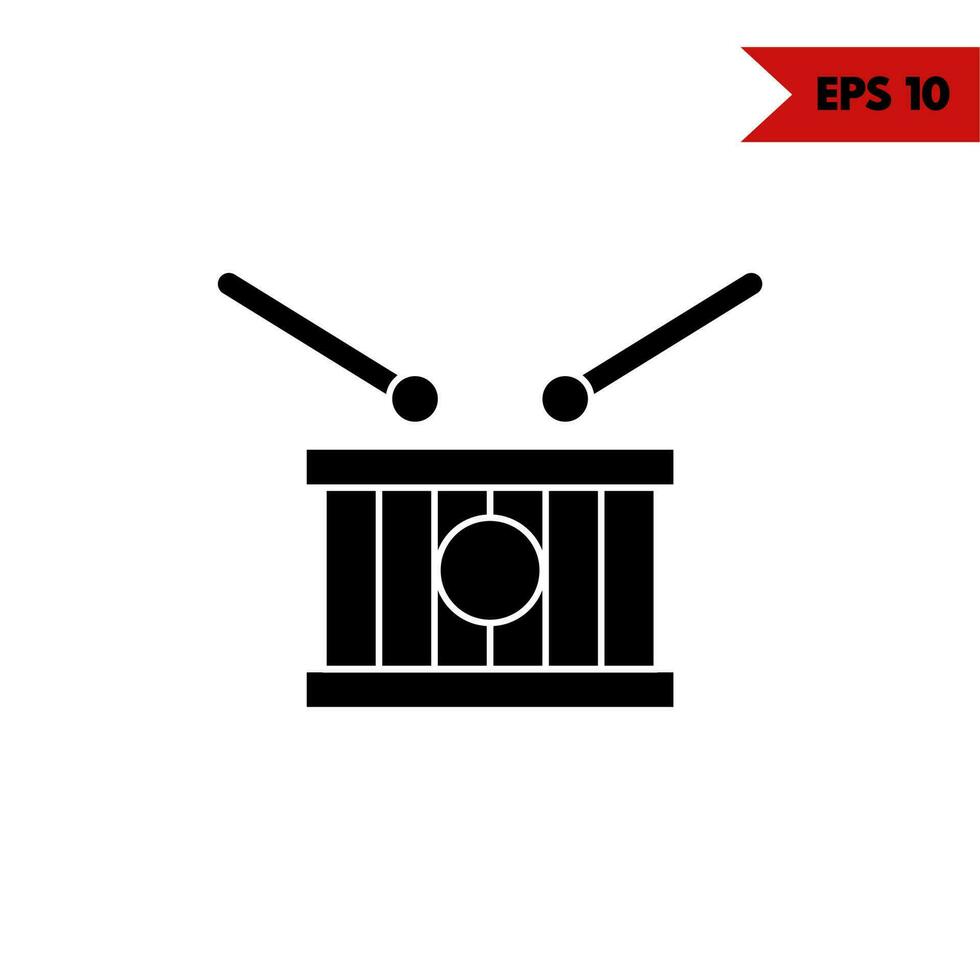 ilustração do ícone de glifo de tambor vetor