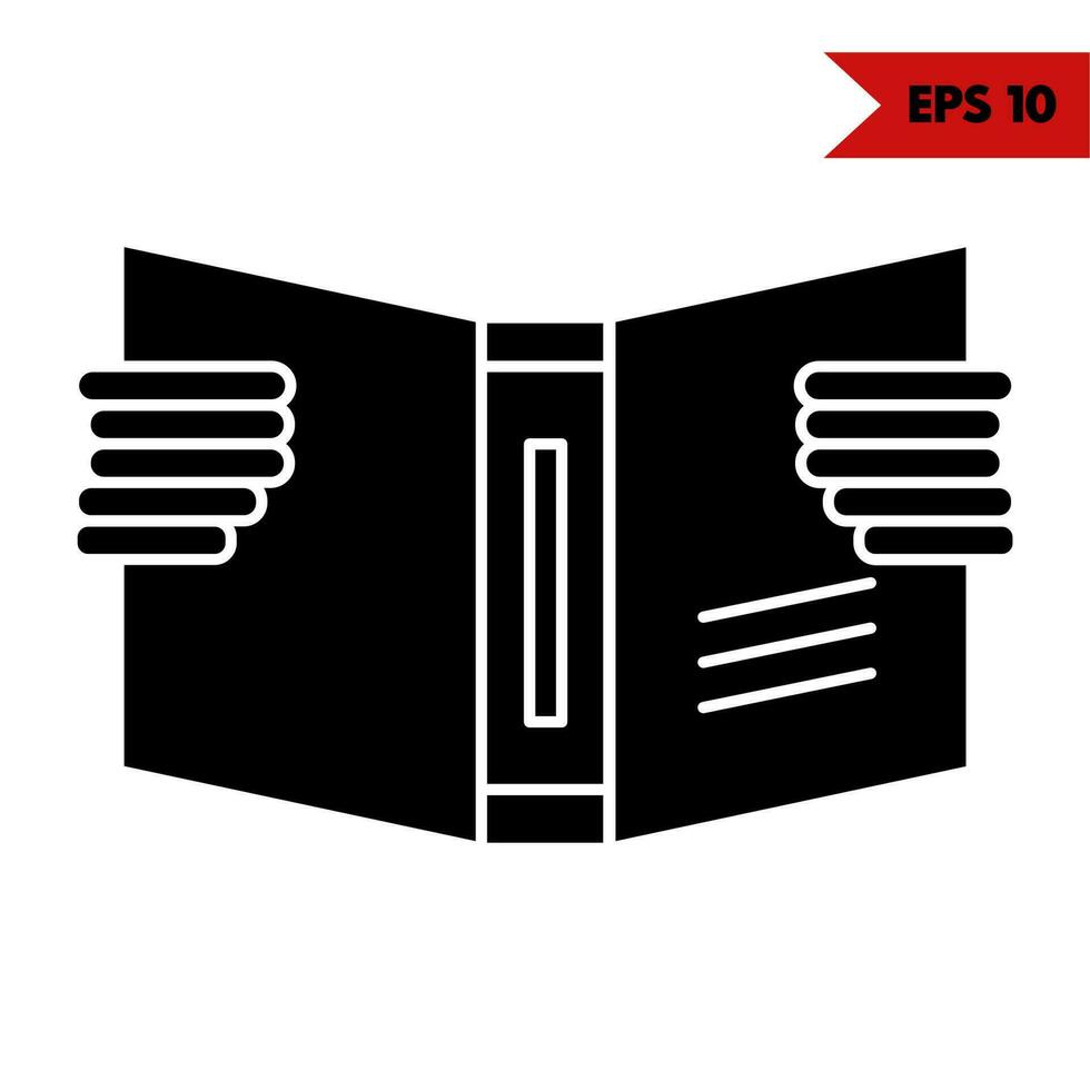 ilustração do ícone de glifo de livro vetor