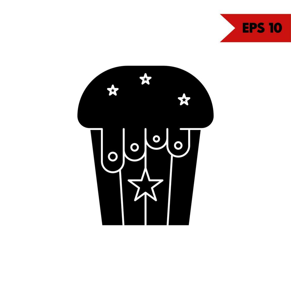 ilustração do ícone de glifo de cupcake vetor