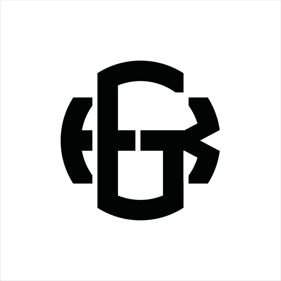 modelo de design de monograma de logotipo gk vetor