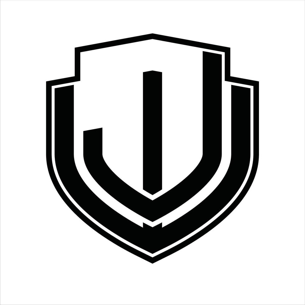 modelo de design vintage de monograma de logotipo jw vetor