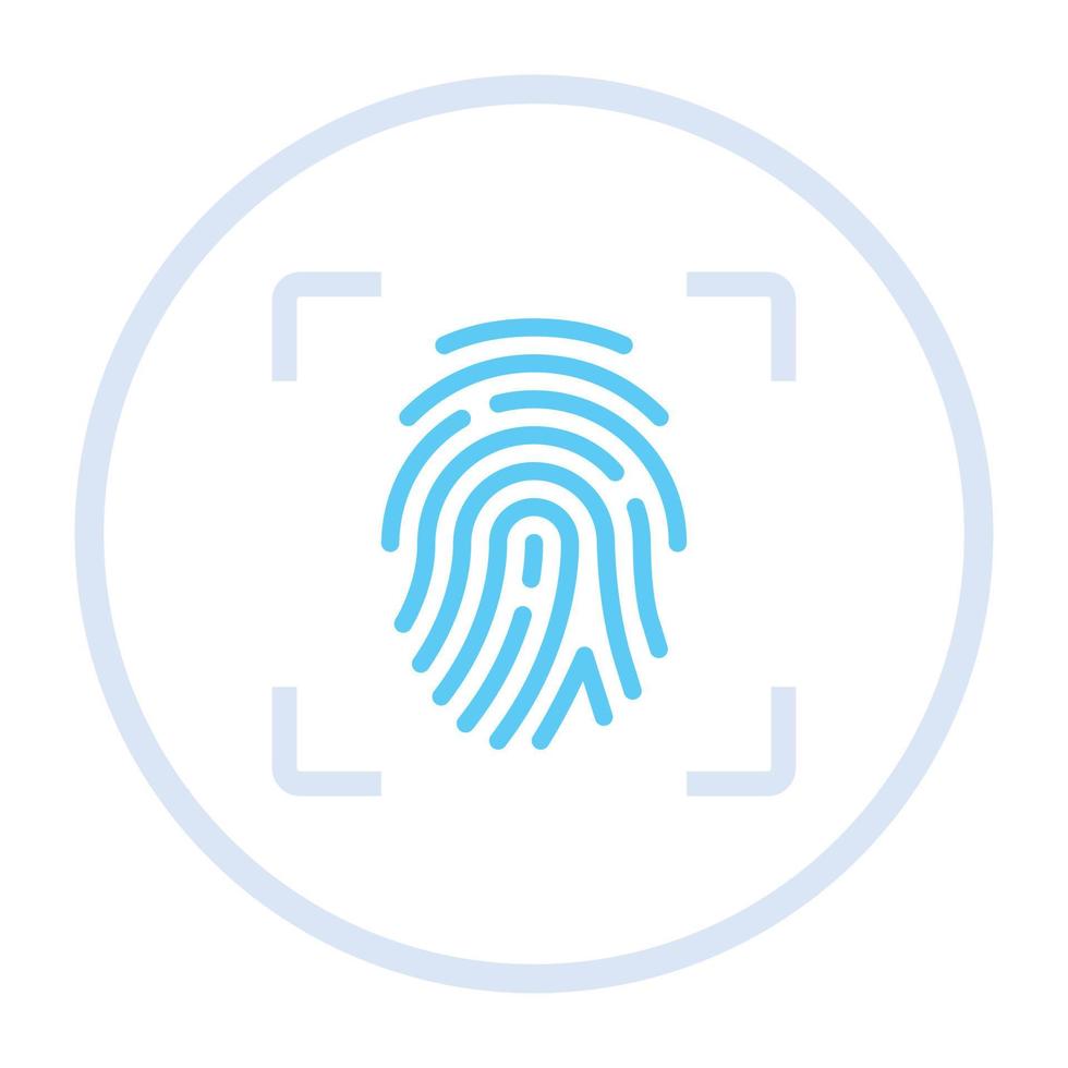 design de ícone plano de digitalização biométrica vetor