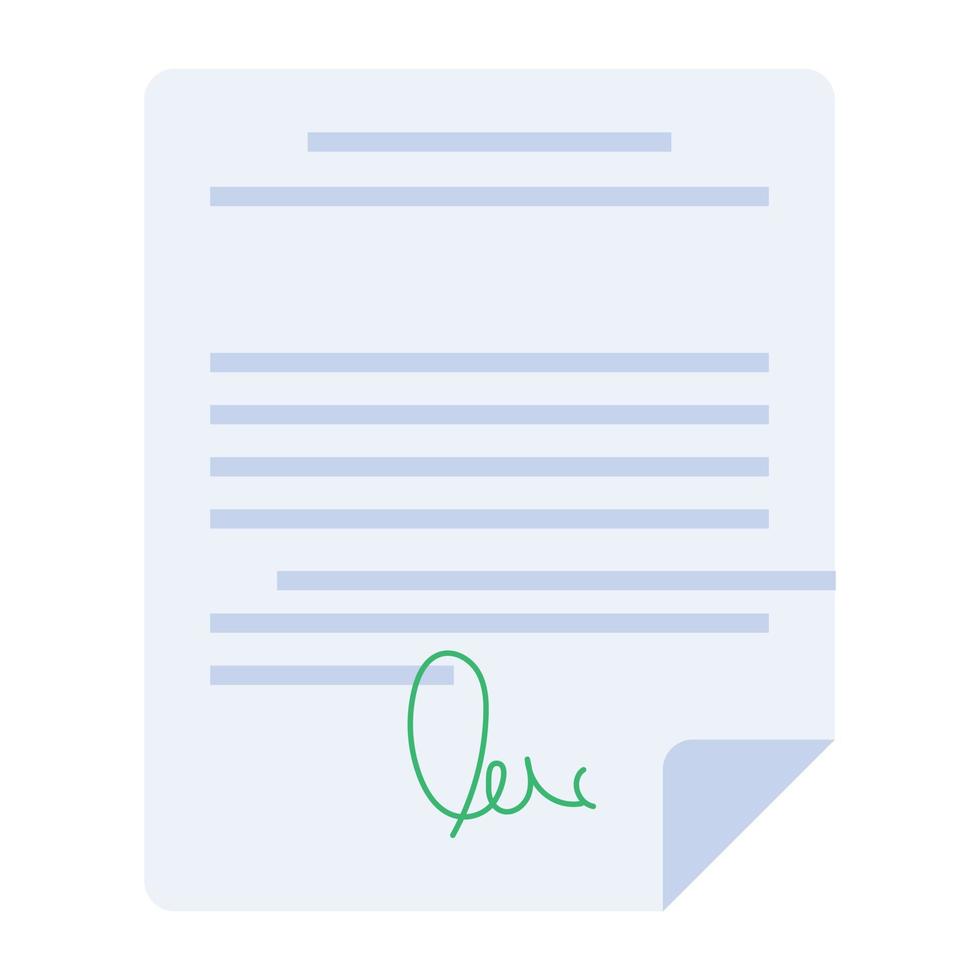 design de ícone plano de um documento vetor