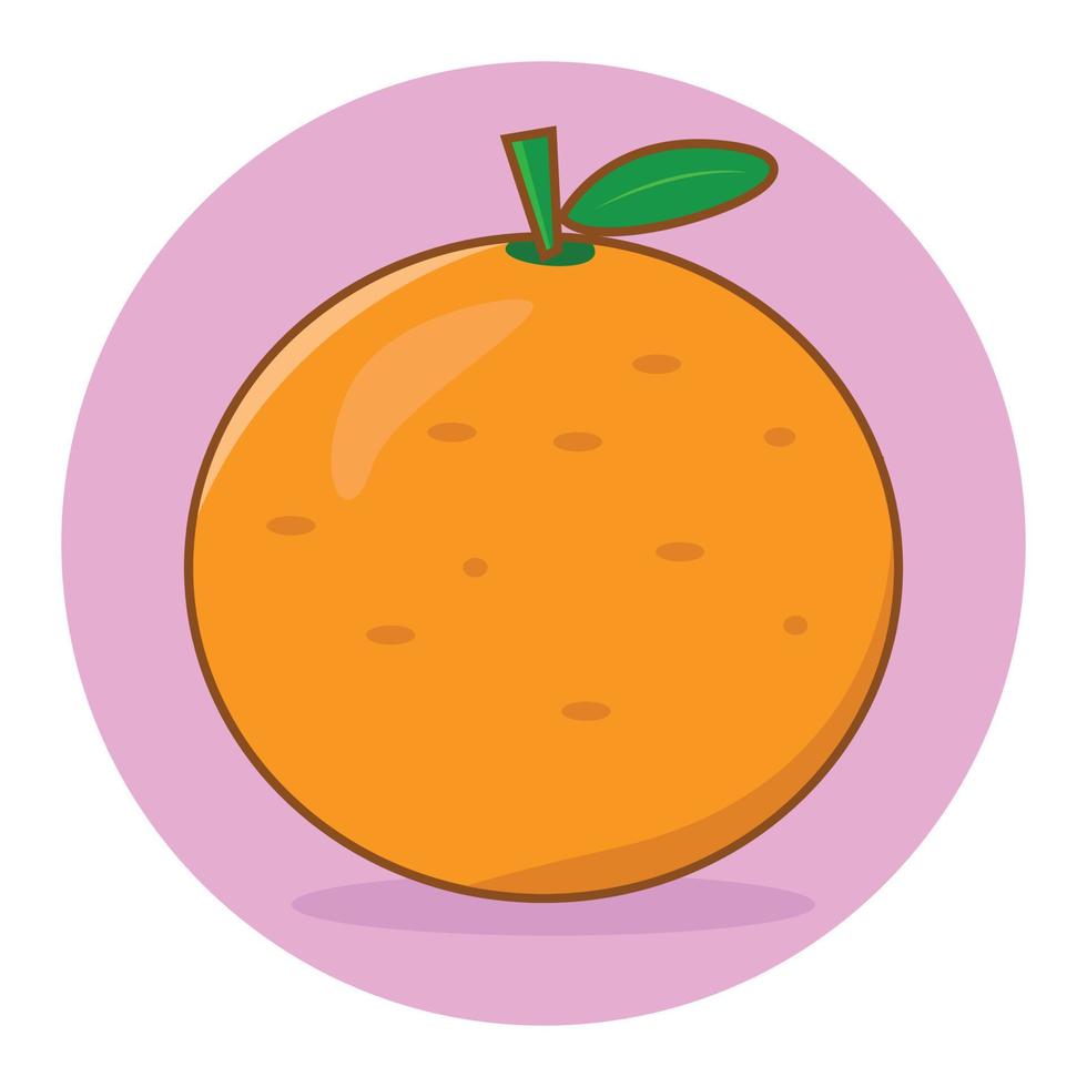 estilo simples de ilustração vetorial de fruta laranja vetor