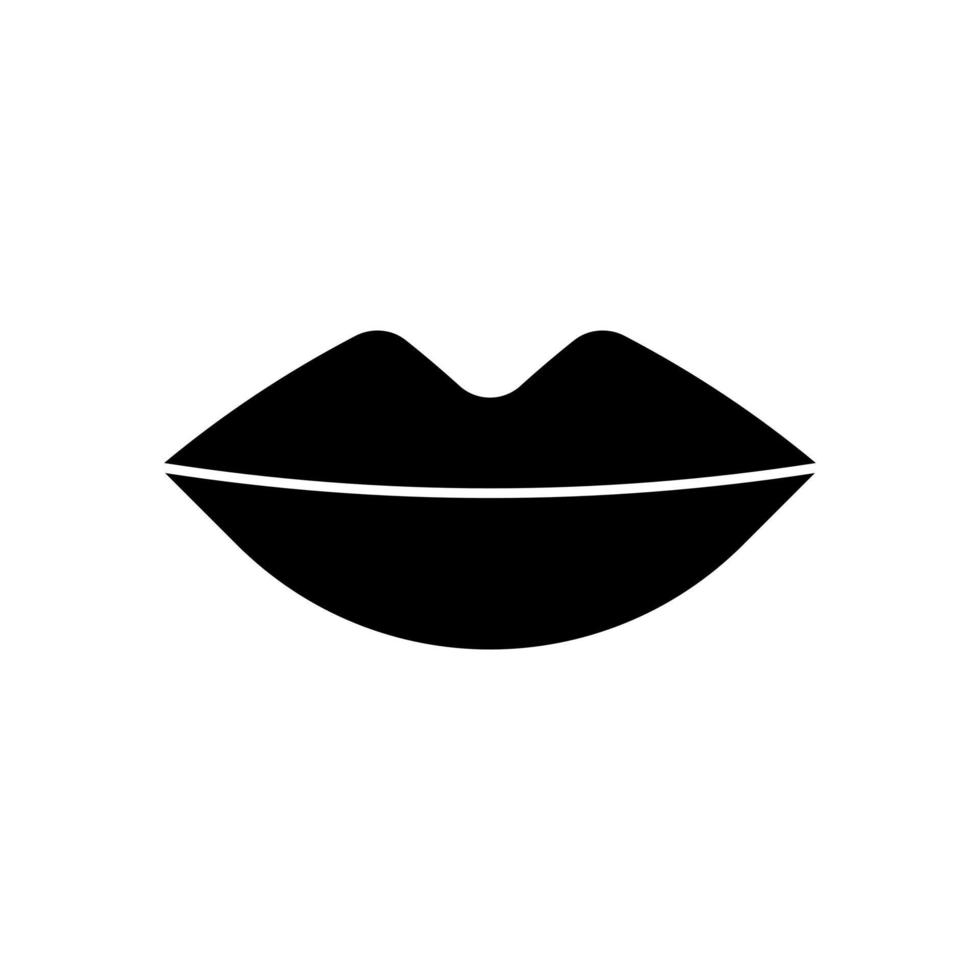 ícone de lábios em design de estilo plano isolado no fundo branco. vetor