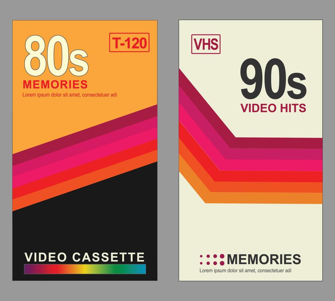 duas capas de cassete vhs em vetor