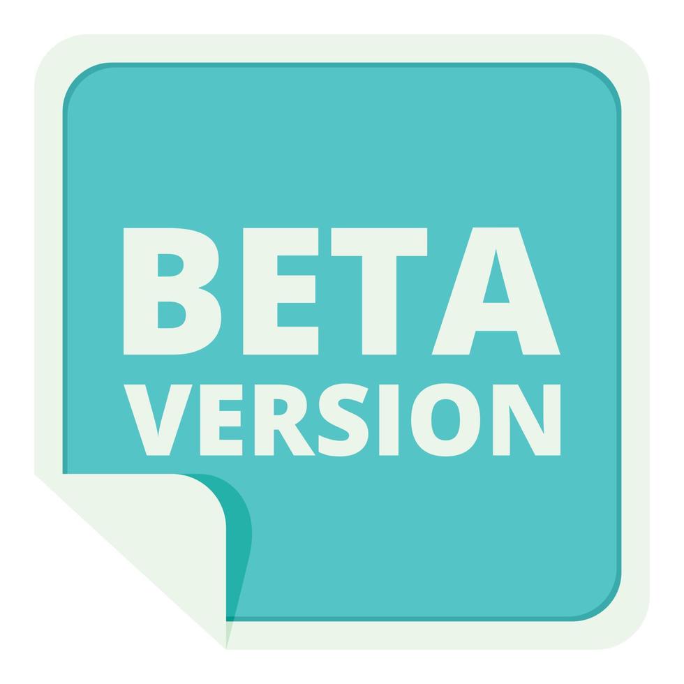 vetor de desenho de ícone de versão beta digital. atualização do computador