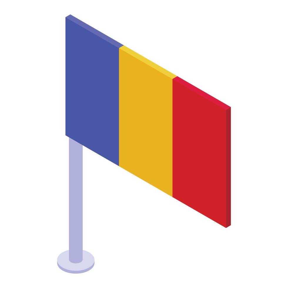 vetor isométrico do ícone da bandeira do chade da república. país africano