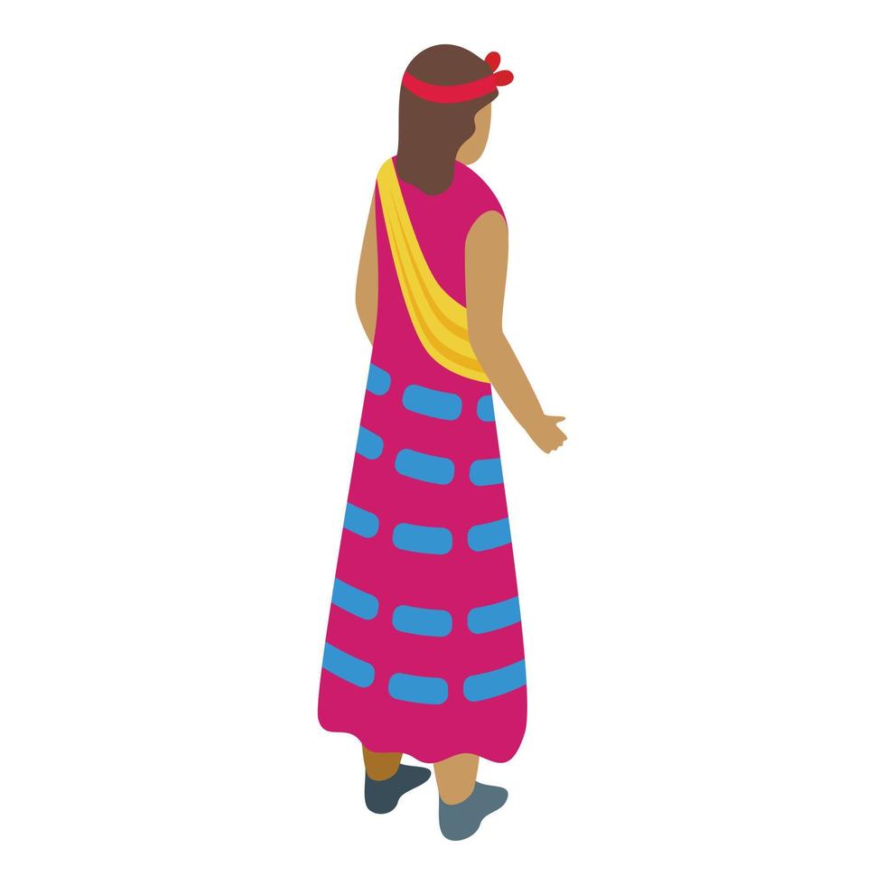 vetor isométrico do ícone da mulher do Chade da República. viajar áfrica