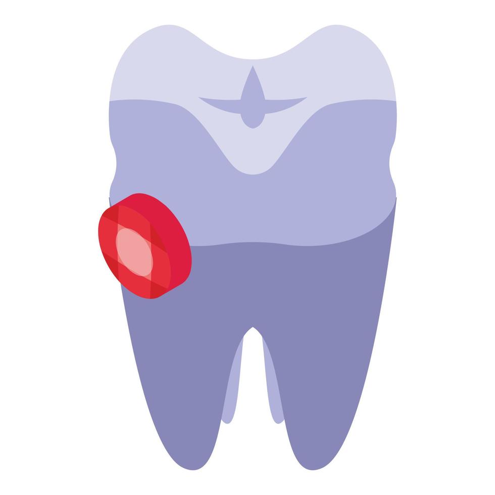 vetor isométrico do ícone do dente de pedra preciosa. cuidado limpo