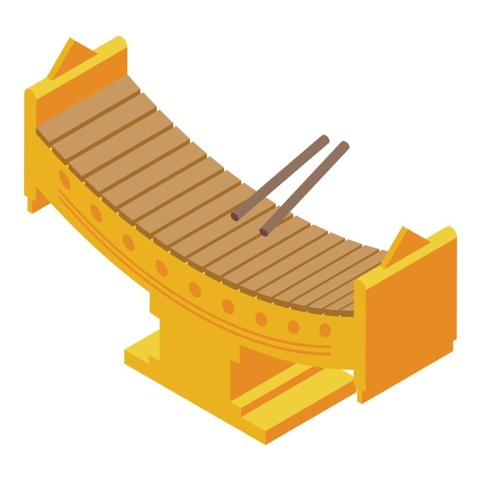 vetor isométrico do ícone do instrumento musical de Mianmar. mapa de viagem