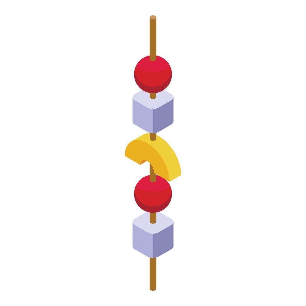 vetor isométrico de ícone de bastão de doce de fruta. fonte de chocolate