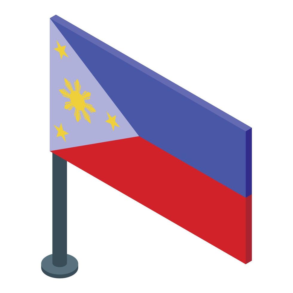 vetor isométrico do ícone da bandeira de Filipinas. marco de viagem