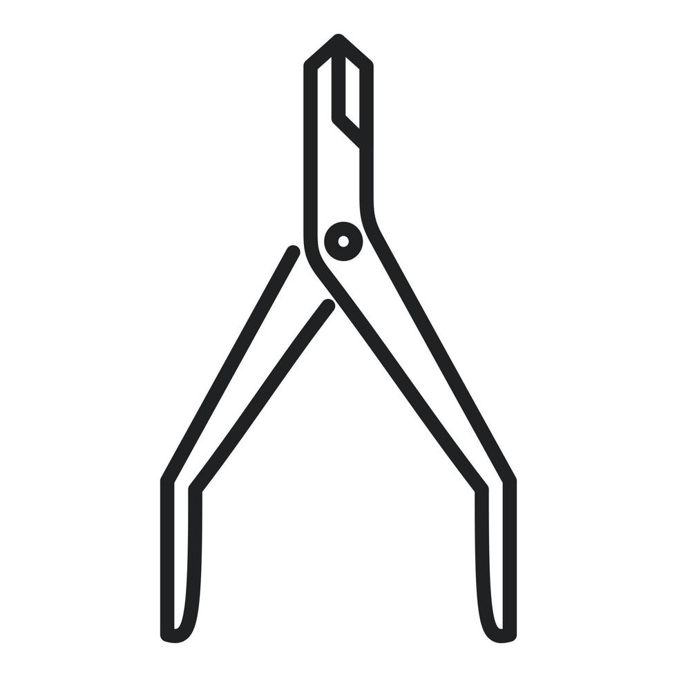 vetor de contorno de ícone de ferramenta de manicure de aço. esmalte de pedicure